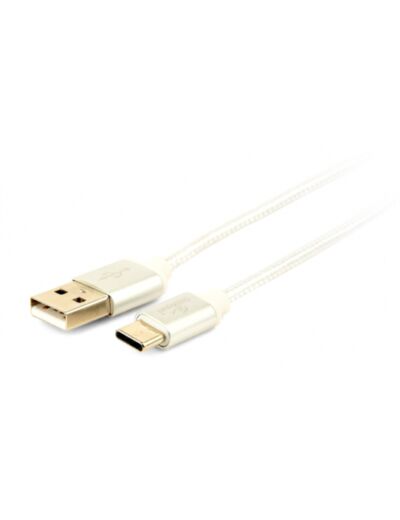 Cordon USB 2.0 male vers USB-C male silver 1.80m