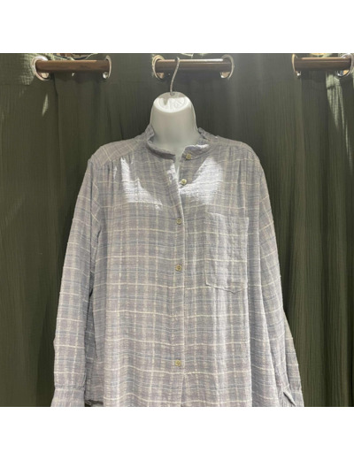 Chemise Femme Made in Italy | Chemise Bleue Carreaux Confortable & Élégante