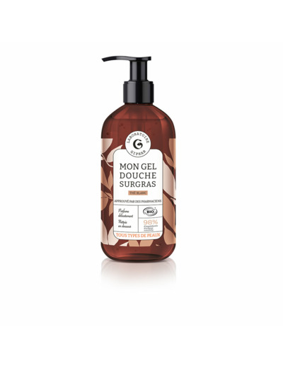 Mon gel douche surgras, parfum thé blanc, tous types de peaux, 1L, laboratoire Giphar