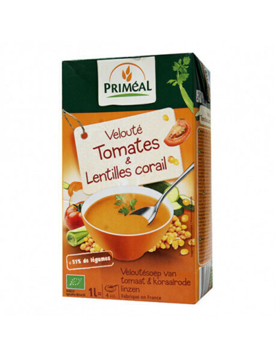 velouté de tomateset lentilles corail Bio Priméal