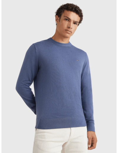 Pull Tommy Hilfiger bleu en cachemire