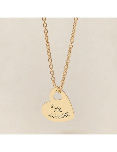 MEDAILLE MONA FEE MARRAINE - dorée à l'or fin 24 carats - 15mm - EMOI EMOI