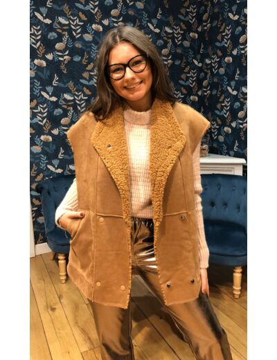 GILET REVERSIBLE CAMEL