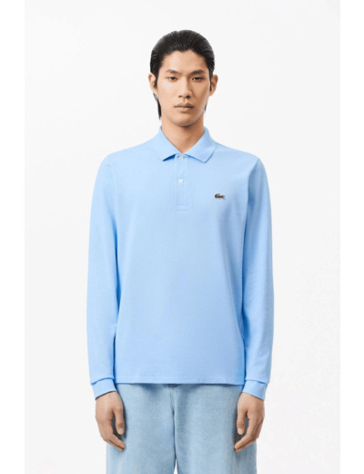 Polo manches longues Lacoste bleu