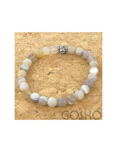 Bracelet GÖSHÖ Agate Blanche mat