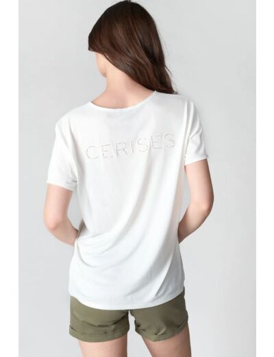T-shirt Parodia blanc brodé le temps des cerises ltdc