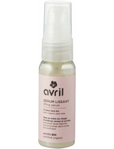 Avril - Sérum Lissant Bio - Lisse les Traits du Visage, Atténue Cernes et Poches - Aloe Véra Bio - 100% d'Origine Naturelle - Produit Végan, Fabriqué en France - 30ml