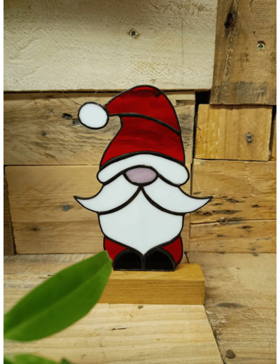 Gnome en Vitraux TIFFANY - JEFF - DESTINATION NOËL - Sur le trottoir d'en faceq