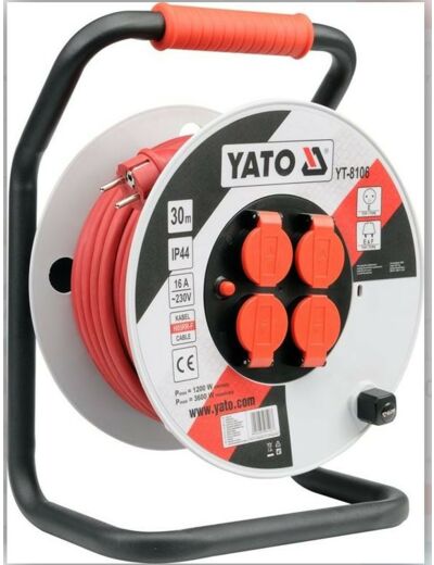 Enrouleur de chantier 3G2.5 30 mètres avec protection - YT-8106