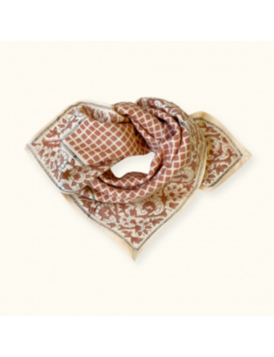 SMALL FOULARD MANIKA "MOSAIC" TERRACOTTA