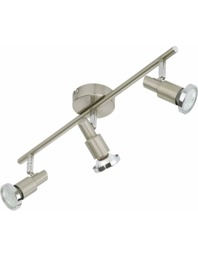 Briloner Leuchten 2991-032B Spot, plafonnier LED, Lampe de Salon, Applique, orientable, Nickel, GU10, 3 W, Marron 3er Spot