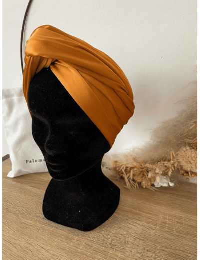 Turban satin Duchesse orangé