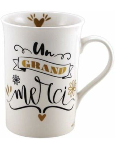 FAYE : mug 'Un Grand Merci' ø8 x h.11 cm / 325 ml