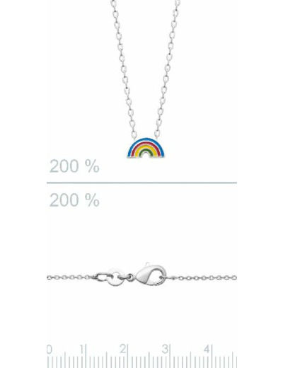 Collier Argent Enfant arc en ciel