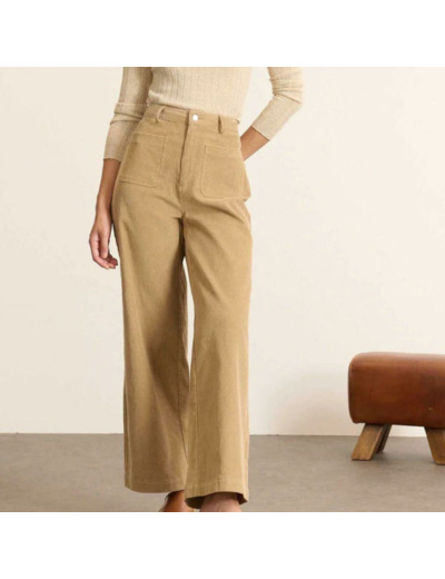PANTALON VELOURS TORRES BEIGE - GARANCE
