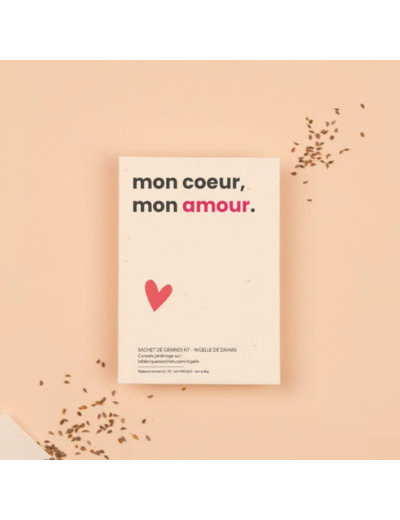SACHET DE GRAINES "MON COEUR, MON AMOUR" NIGELLE DE DAMAS FRANCAISES