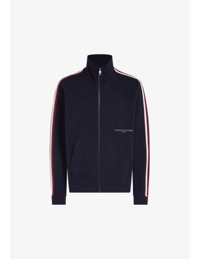 Sweat col montant Tommy Hilfiger marine en coton