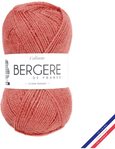 Bergère de France - CALINOU, pelote de laine à tricoter et au crochet (50g) - 25% de Laine mérinos - 3 mm - Fabriqué en France - Doux, Fin et Léger. Idéal pour la layette - Rose (BEGONIA)