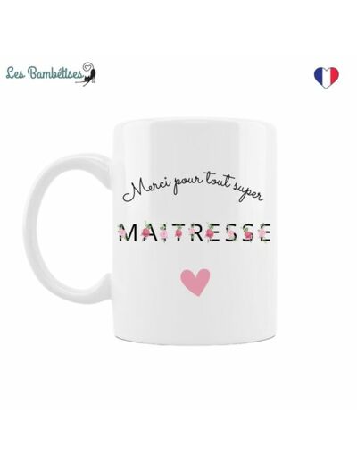 Mug maîtresse lettres fleuries Sunny - Jolie-Môme Guise