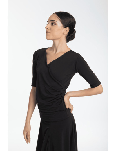 6183 - Top danse latine croisé devant manches mi-longues pour femmes - Intermezzo