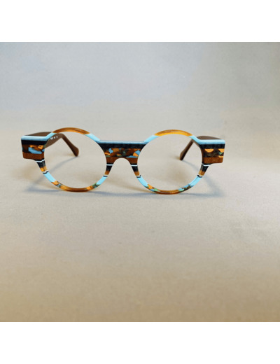 Lunettes de Vue De la Marque Wissing Modèle POUPY Coloris Multicolore Orange Turquoise Transparent – Monture Unique