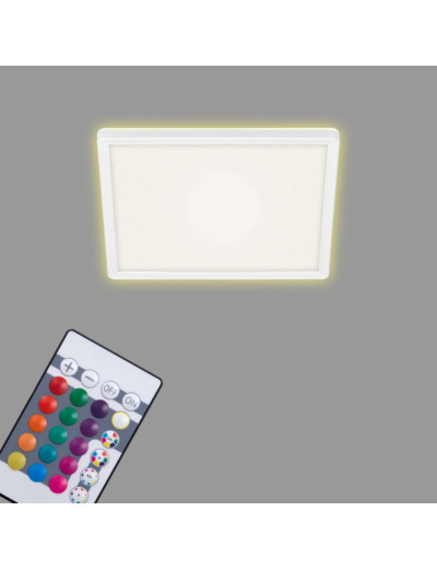 BRILONER Leuchten - Panneau LED, plafonnier réglable, lampe de plafond, RGB, contrôle des couleurs, rétro-éclairage,15 Watt, 1 850 Lumen, 4 000 Kelvin, blanc, 293x293x28mm 42 cm