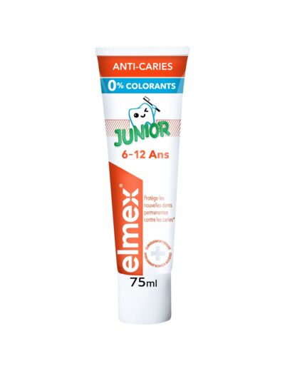 Elmex, junior, anti-caries, pour les nouvelles dents permannetes, 6-12 ans, 75ml