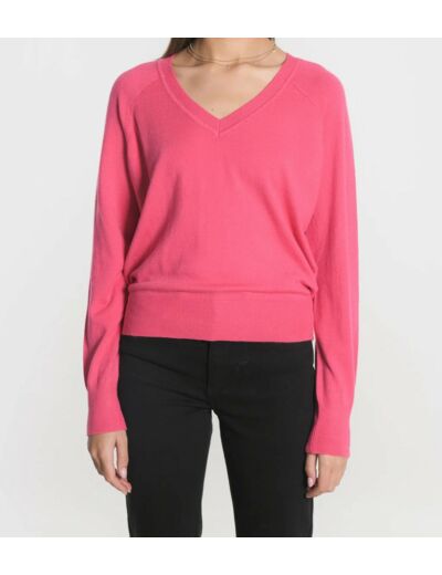 PULL COL V NOLWENN FUSCHIA