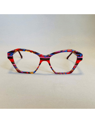 Lunettes de Vue De la Marque Wissing Modèle 3274 Coloris Rouge Multicolore Transparent – Monture Unique