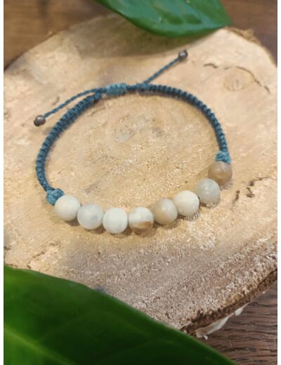 Bracelet AMAZONITE - DE FILS ET DE PIERRES REF H-78-2 Sur le trottoir d'en face