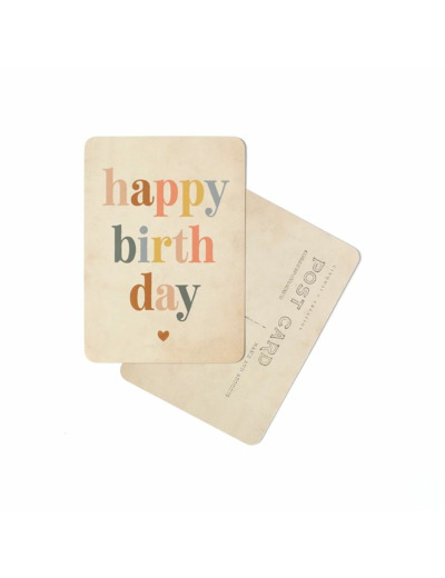 CARTE POSTALE HAPPY BIRTHDAY / ARC EN CIEL / ALL COLORS