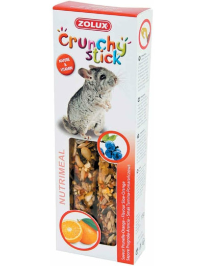 Zolux Crunchy Stick Friandise pour Chinchilla Prunelle/Orange 115 g