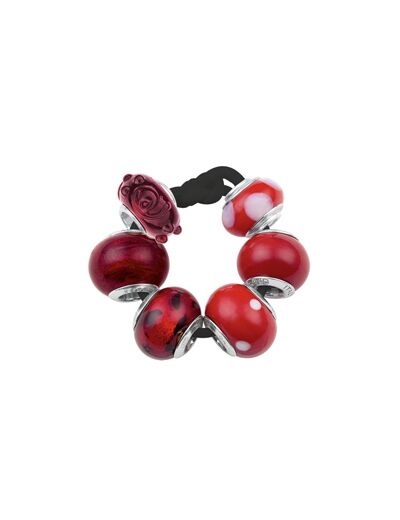 Lot de 6 perles Murano rouges Amore & Baci