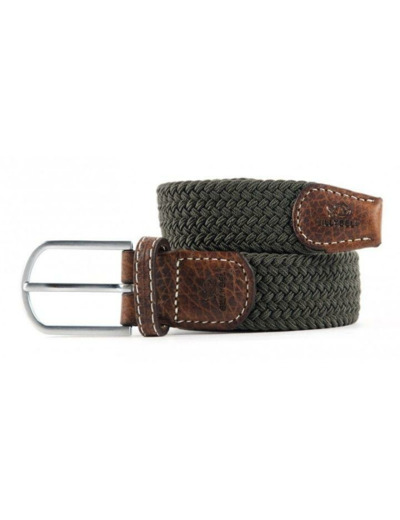 Ceinture tressée Billybelt kaki en cuir