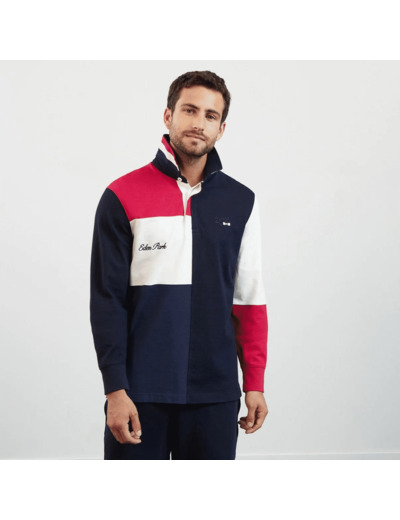 Polo manches longues FFR Eden Park marine