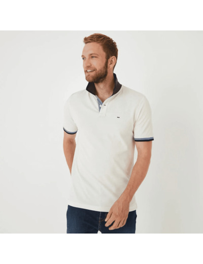 Polo Eden Park blanc en coton pima