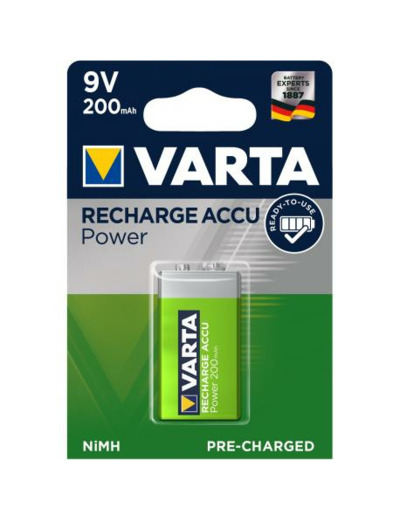 Accu 9V 200mAH NIMH VARTA