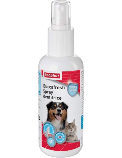 Buccafresh Spray Dentifrice pour Nettoyage des Dents du Chien et du Chat Sans Brossage ni Rinçage, 150 ml