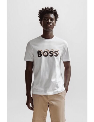 T-Shirt logo BOSS blanc