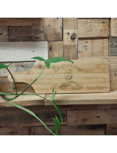 Planche à fromage en bambou + 4 couteaux 100% personnalisable - CREA'TIF - Sur le trottoir d'en face