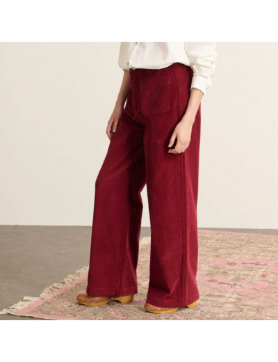 PANTALON VELOURS TORRES GRENAT - GARANCE