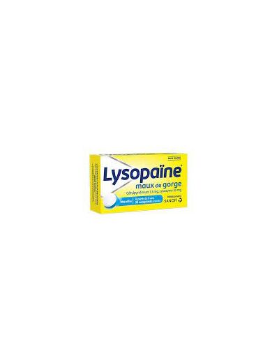 Lysopaïne, comprimés à sucer pour maux de gorge, parfum menthe, sans sucre, à partir de 6 ans