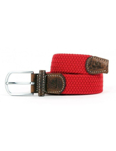 Ceinture tressée Billybelt rouge en cuir