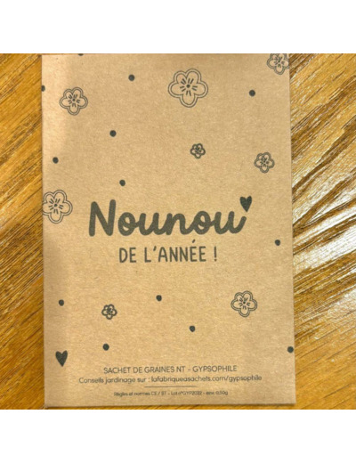 SACHET DE GRAINES NOUNOU DE L'ANNEE- LA FABRIQUE A SACHET