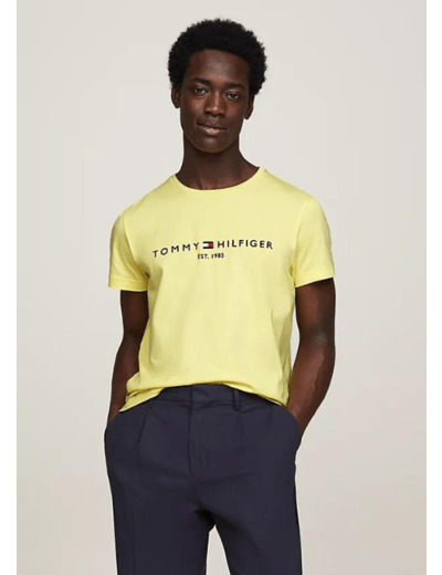 T-Shirt Tommy Hilfiger jaune ajusté coton bio