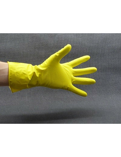 GANTS DE MÉNAGE JAUNES sachet de 12 paires