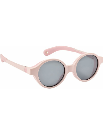 BÉABA, Lunettes de soleil pour bébé 9-24 mois, Protection 100% UV - CAT 3, Protection Latérale, Confort Optimal, Branches ajustables 360°, Rose dragée