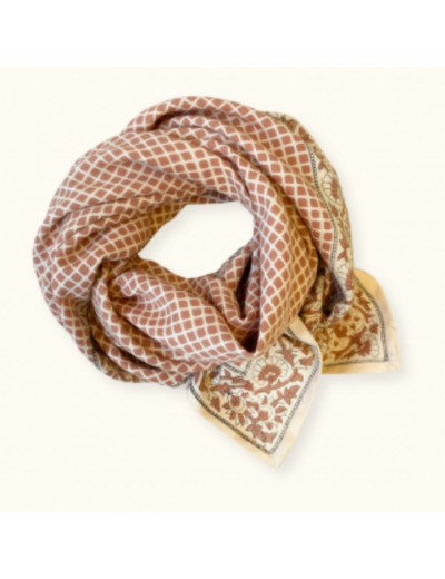 BIG FOULARD LATIKA "MOSAIC" TERRACOTTA