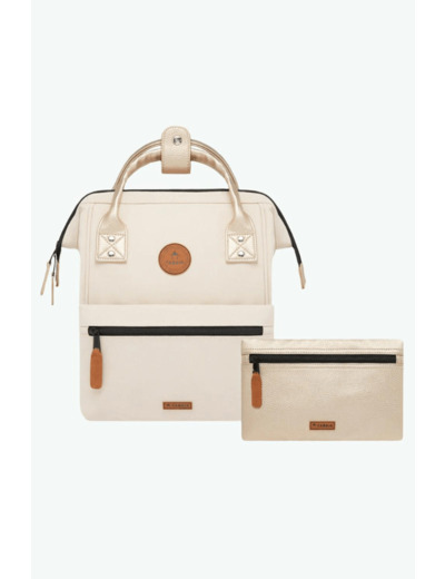 Petit sac à dos Cabaïa beige et poches interchangeables