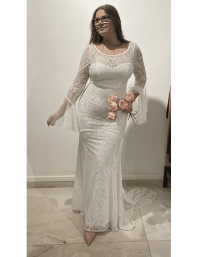 Robe de mariée manches longues en dentelle